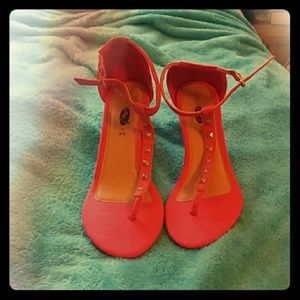 Pink studded sandals